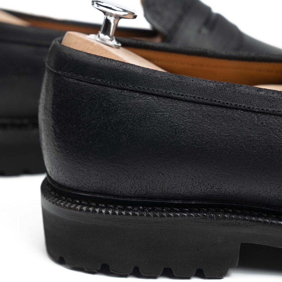 Meermin 116384 - Black Waxy Commander - E (Ultraflex System) | Men Loafers