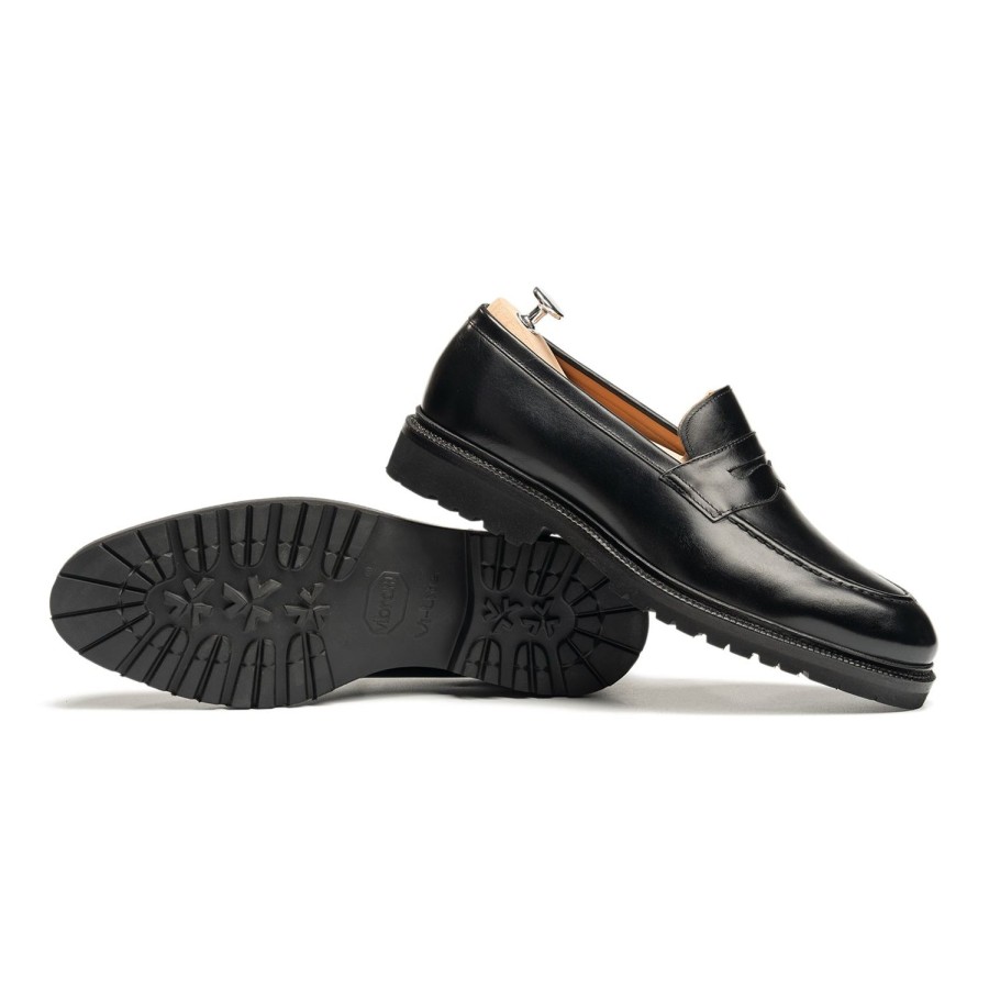 Meermin 116384 - Black Calf - E (Ultraflex System) | Men Loafers